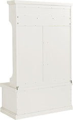 Crosley Furniture Seaside Hall Tree with Shoe Rack Bench and Coat Hooks for Hanging Storage, Distressed White