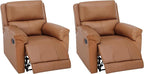 MINCETA Recliner Chairs,Modern 5" Wall Hugger Nursery Recliner with Overstuffed Arm and Back for Living Room,Set of 2,PU Leather in Brown