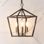 JONATHAN Y JYL7601D Pagoda 10" 3-Light Iron Classic Modern Lantern Bohemian, Cottage, Farmhouse, Rustic, Transitional LED Pendant, Oil Rubbed Bronze/Brass Gold