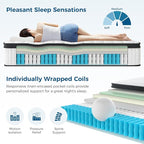 Inofia Twin XL Size Mattress, 14 inch Hybrid Twin XL Mattress in A Box,Ultra Comfort Memory Foam Layer, Medium Feels, Cooling Breathable Cover,Low Motion Transfer Supports for Any Sleep Position
