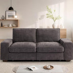TEKAMON 73" Modular Sofa Couch with Seat Storage, Comfy 2-Seater Chenille Fabric Loveseat Sofa for Living Room, Office, RV, Apartment W/Deep Seat, Wide Arms, USB, Side Pockets, Washable Cover(DkGrey)