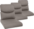 Outdoor Chair Cushion Set of 3, Waterproof Outdoor Seat Cushions 25x22, Patio Chair Cushions for Outdoor Furniture, Couch Cushion Replacement, Include 3 Back & 3 Seat Cushions, Smile/Grey