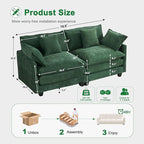77" Cloud Sofa Loveseat & Couch｜Small 2-Seater Chenille Sectional Sofa with 29.1" Deep Seat｜FSC Certified Solid Wood & Metal Frame｜Easy Assembly & 1YR Guarantee｜ for Living Room Apartment Bedroom