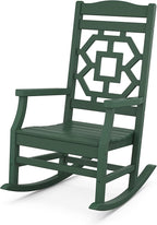 Martha Stewart by POLYWOOD® Chinoiserie 3-Piece Rocking Chair Set in Green