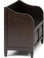 SIMPLIHOME Connaught Entryway Storage Bench - 42 inch Wide Solid Wood Storage Seat in Dark Chestnut Brown, Traditional Bench for Entryway or Living Room with Lift-Up Lid and Elegant Moulding Detail