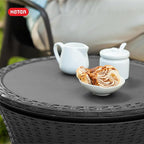 Keter Pacific Cool Bar Outdoor Patio Furniture and Hot Tub Side Table with 7.5 Gallon Beer and Wine Cooler, Dark Grey