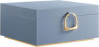 SONGMICS 2-Layer Jewelry Box, Jewelry Organizer with Handle, Removable Jewelry Tray, Jewelry Storage, Floating Effect, 8.1 x 9.4 x 4.3 Inches, Christmas Gift, Misty Blue UJBC165Q01