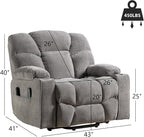 CANMOV Oversized Power Lift Recliner Chair for Elderly, Big and Tall Electric Recliner Chair with Massage and Heating, Dual Motor Heavy Duty Lift Recliner with USB Port, Cup Holders, Pockets, Grey