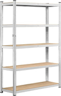 Yaheetech Standing Shelf Units, 5 Tier Storage Shelf, Heavy Duty Shelving, Adjustable Garage Shelves, Utility Rack Shelf Unit, Basement Warehouse Shed, 35.5″W× 12″D × 71″H - Silver