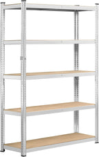 Yaheetech Standing Shelf Units, 5 Tier Storage Shelf, Heavy Duty Shelving, Adjustable Garage Shelves, Utility Rack Shelf Unit, Basement Warehouse Shed, 35.5″W× 12″D × 71″H - Silver