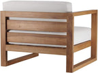 Modway EEI-4255-NAT-WHI-SET Upland Patio Teak Wood 3-Piece Sectional Sofa Set, Natural White