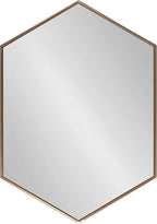 Kate and Laurel McNeer Modern Wall Mirror, 31 x 22, Bronze, Geometric Hexagon Mirror for Wall