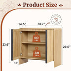 BERRYMERRY 2 Door Fluted Sideboard Buffet Cabinet with Storage, Modern Wood Cabinet with Adjustable Shelves for Living Room, Dining Room (Light Wood 2 Doors)