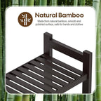 Over The Toilet Storage with 2 Baskets, 4-Tier Bamboo Organizer Rack with Paper Holder & 4 Hooks & Waterproof Feet Pad,Freestanding Shelf for Bathroom(Brown)