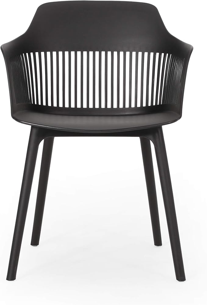 Christopher Knight Home Polypropylene Ladonna Outdoor Dining Chair (Set of 2), Black