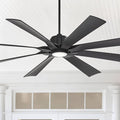 Possini Euro Design 70" Defender Modern Large Indoor Outdoor Ceiling Fan with LED Light Remote Control Matte Black Damp Rated for Patio Exterior House Home Porch Gazebo Garage Barn