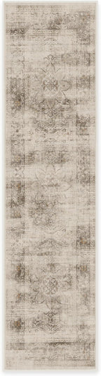 RUGGABLE Washable Vintage Runner Rug – Sarrah Hazel 2.5x10, Stain-Resistant, Non-Slip Hallway Runner – Machine Washable Rug for Hallway, Entryway, Living Room & Kitchen–with Cushioned Pad