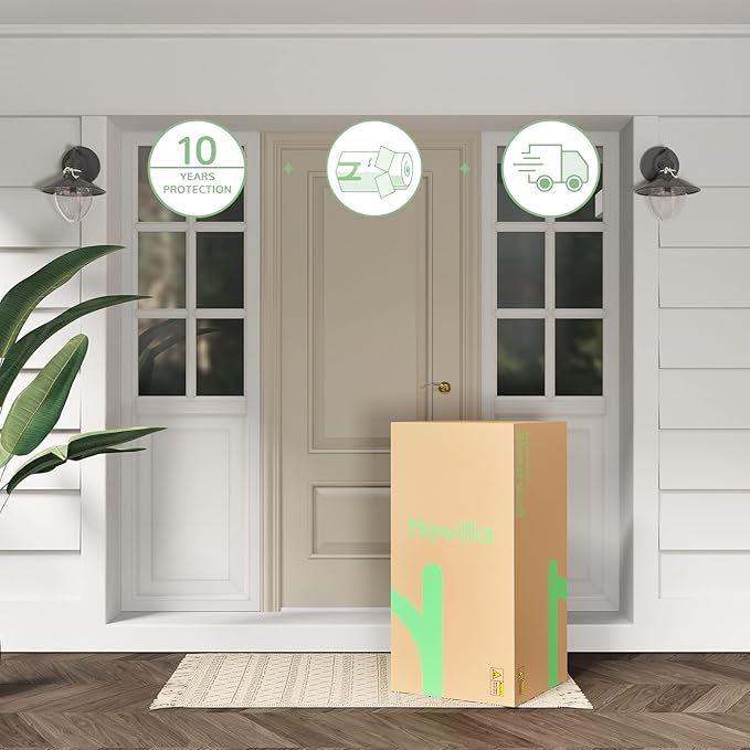 Novilla King Mattress 12 Inch Hybrid Mattress in a Box, Innerspring Mattresses with Gel Memory Foam for a Cool Sleep, Pressure Relief, Medium Firm with Pillow Top, Groove