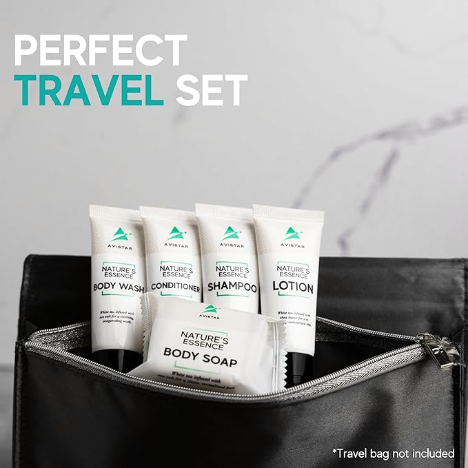 270 Piece Hotel Soap & Bulk Toiletries - Travel Essentials for Hosts & Guests - Hotel Shampoo & Conditioner Supplies for Guests, Hotel Toiletries Bulk Set, Mini Bulk Travel Size Toiletries
