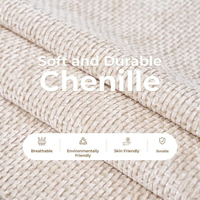 103'' L Shaped Couch, Cloud Modular Sectional Sofa with Storage, Extra Deep Seat, Modern Chenille Sofa with Chaise, Throw Pillows, 4 Seat Convertible Sectional Couches for Living Room, Beige