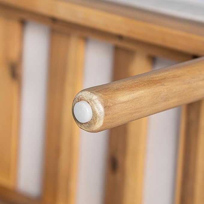 Christopher Knight Home Octavia Outdoor Club Chairs Set of 2, Acacia Wood Accent Chair with Cushion, Woven Rope Backrest Armchair, Solid Wood Frame Chair, Patio Chair for Porch Backyard, Beige+Teak