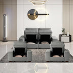 TEKAMON 45" Accent Chair with Seat Storage, Oversized Single Sofa Chair, Modern Chenille Fabric Armchair for Living Room/Office with Wide Armrests, Side Pockets, USB/Washable Covers(Light Grey)