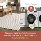 nuLOOM 2' x 3' Cozy Plush Area Rug, Machine Washable, Non-Slip, Soft Fluffy Shag Carpet for Living Room Bedroom Kids Room Nursery Home Decor, Kai Off-White
