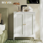 Metal Bathroom Floor Storage Cabinet,Small Storage Sideboard with 2 Doors and 2 Adjustable Shelves, 12" Small Cabinets White Freestanding Locker for Entryway,Living Room,Hallway