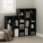 Furinno LUDER Book Shelf, 5-Cube Bookshelf, Reversible Bookcase, 9.4 x 19.5 x 31.5, for Living Room, Bedroom, Home Office, Blackwood