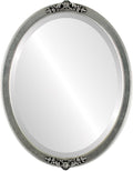 OVALCREST Oval Beveled Wall Mirror for Home Decor - Athena Style - Silver Leaf with Black Antique - 18" x 14" Outside Dimensions