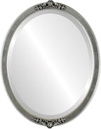 OVALCREST Oval Beveled Wall Mirror for Home Decor - Athena Style - Silver Leaf with Black Antique - 18" x 14" Outside Dimensions