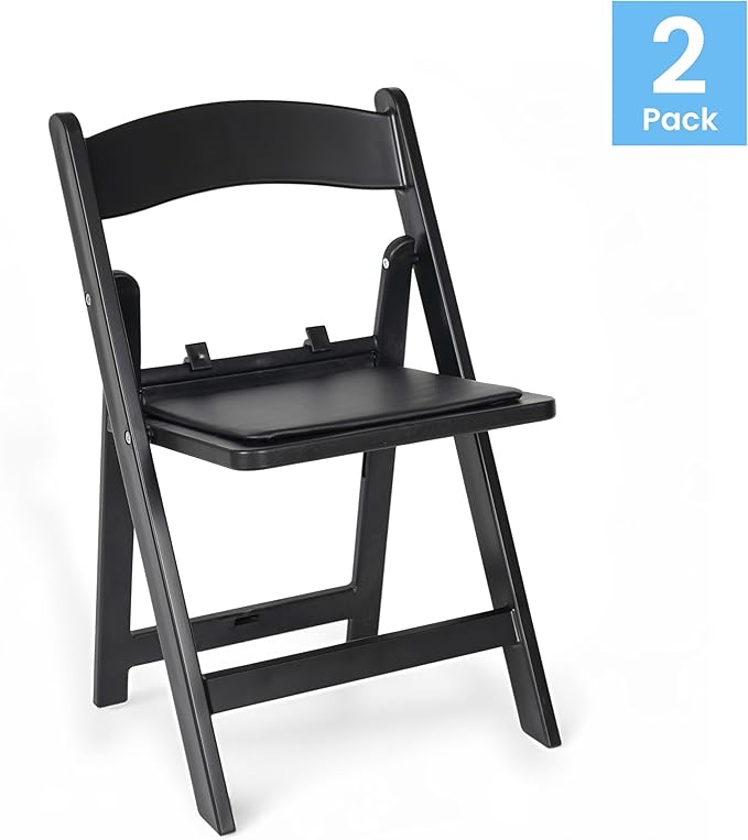 Flash Furniture Hercules Set of 2 Kids Black Resin Folding Chairs with Gray Vinyl Padded Seats