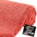 GORILLA GRIP Bathroom Rugs, 36x24, Ultra Soft Absorbent Mat, Thick Plush Bath Rug, Machine Washable, Microfiber Quick Dry, Mats for Shower, Bathtub and Floor, Home Decor Accessories, Coral