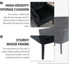 Dolonm Midcentury Modern Velvet Accent Chair with Arms, Upholstered Reading Side Chair Tufted Back Decorative Wingback Chair for Living Room Bedroom (Black)