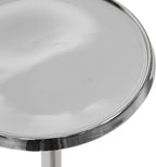 Kate and Laurel Sanzo Modern Pedestal Side Table, 9 x 9 x 23, Silver, Decorative End Table with Sleek Tabletop
