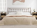 Metal California King Size Headboard - Adjustable Height - Victorian Farmhouse Style, Easy Assembly, Attach Frame, Steel Cal King Headboard Only for Bedroom, Brown