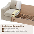 ABCASA 85" W Loveseat Couches for Living Room,Modern Linen Sofa with Removable Cover, Wide Armrest, Solid Wood Frame, Medium Firm Seat Cushion for Bedroom Office Apartment, Easy to Install, Oatmeal