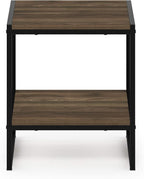 FURINNO Camnus Modern Living 2-Tier End Table, Columbia Walnut, 15.9 in x 15.75 in x 18 in