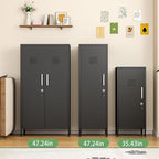Narrow Storage Cabinet 51.18" H Bathroom Cabinet Metal Pantry Cabinets, 3 Adjustable Shelves for Kitchen, Home Office, Living Room, Dinning Room (30 inches Wide Black)