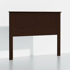 Serene Queen Size Wood Headboard Diagonal Panel Design in a Stained Walnut Finish