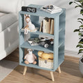 Night Stand, Blue Kids Nightstand, Modern End Table with Open Storage, 3-Tier Nursery Bedside Table for Small Space, Living Room, Bedroom
