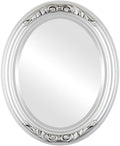 OVALCREST Oval Beveled Wall Mirror for Home Decor - Florence Style - Silver Spray - 44" x 34"