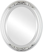 OVALCREST Oval Beveled Wall Mirror for Home Decor - Florence Style - Silver Spray - 44" x 34"