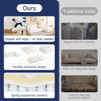 2025 New 108" Cloud Couch Sectional, Modular Sectional Sofa with L-Shaped Chaise, Deep Seat Sectional Modular Couch for Living Room, No Assembly Required (Beige, Right Facing Chaise)