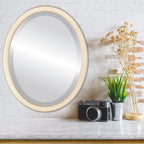 OVALCREST Oval Beveled Wall Mirror for Home Decor - Toronto Style - Taupe - 26" x 20"
