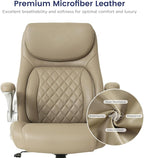 Nouhaus Ergonomic Office Chair Premium Microfiber Leather Adjustable Lumbar Support & Armrests, High Back Comfy Desk Gaming Chairs Executive Computer Swivel Chair Tilt Function(Posture,Taupe)