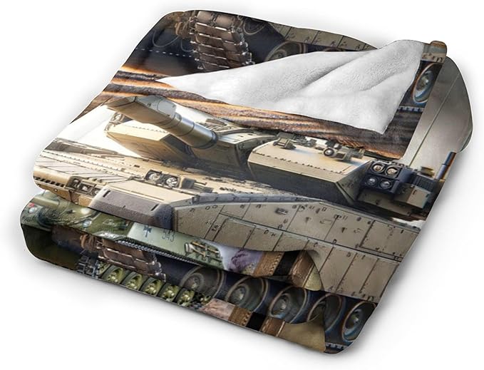 Tank Throw Blanket - Gifts for Military Fans, Soft Warm Cozy Fleece for Boys, Men, Girls, Women, Kids, Adults - Sofa, Couch, Bed Cover 60"x50"