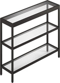 Henn&Hart 36" Wide Rectangular Console Table in Blackened Bronze, Entryway Table, Accent Table for Living Room, Hallway