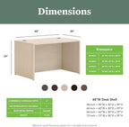 HON MOD Executive Desk 48-Inch Large Computer Desk Shell, Thick Wooden Laminate, Modern Table with Cord Management, 48'W x 30'D x 29'H, Desert Oak