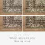 Loloi Amber Lewis Billie Collection, Clay & Sage 8'-6" x 11'-6" Area Rug – Antique & Distressed Accent Rugs for Living Room, Bedroom, Entryway & Hallway, No Shed High Traffic Area Home Decor Rug